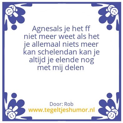 Tegeltje: agnes