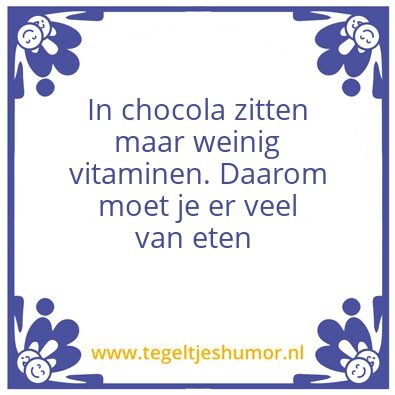 Tegeltje: Chocola