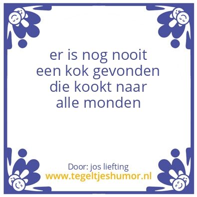 Tegeltje: kok