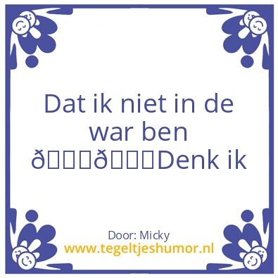 Tegeltje: War
