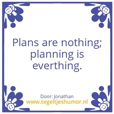 Tegeltje: Plan