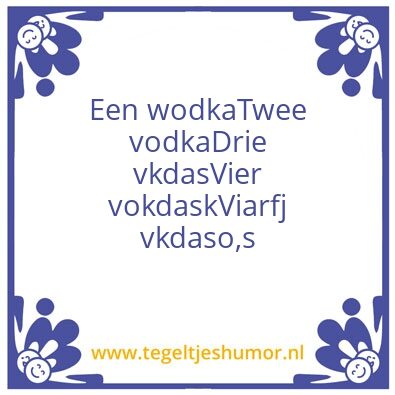 Tegeltje: Wodka