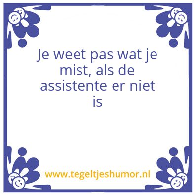 Tegeltje: Assistente