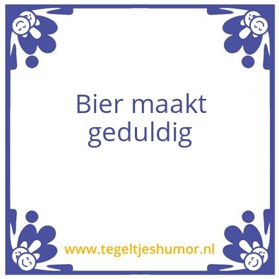 Tegeltje: Bier