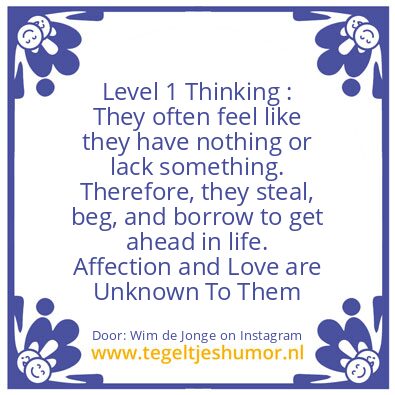 Tegeltje: Level 1 Thinking