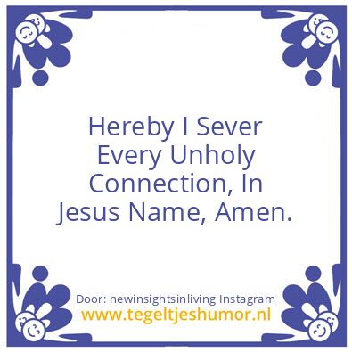 Tegeltje: In Jesus Name.