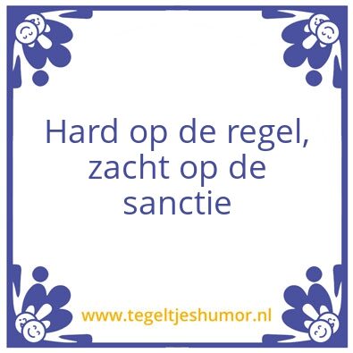 Tegeltje: regels