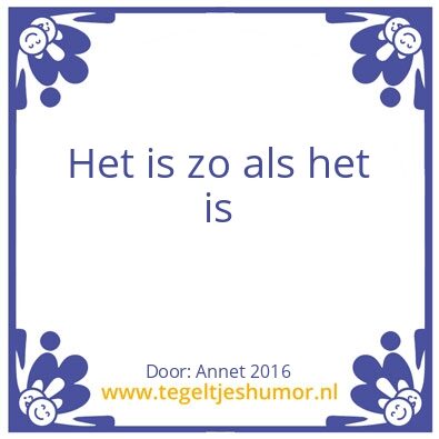 Tegeltje: Is