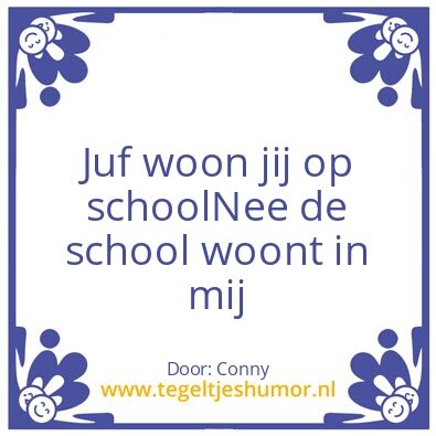 Tegeltje: Juf