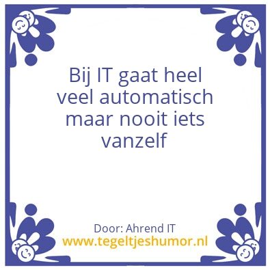 Tegeltje: IT