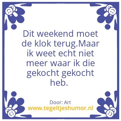 Tegeltje: Wintertijd