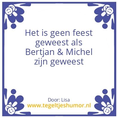Tegeltje: Feest