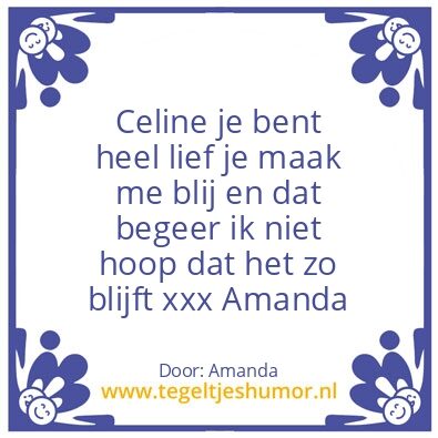 Tegeltje: CELINE